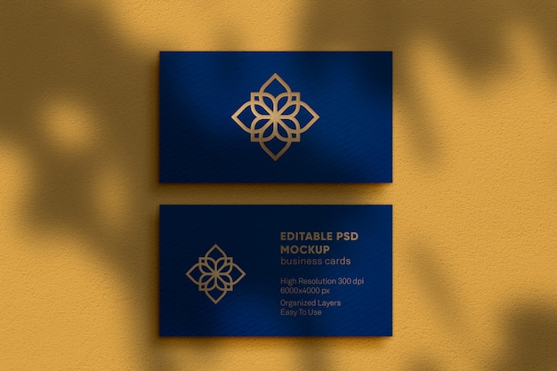 Download Premium PSD | Luxury logo mockup embossed on business card mockup