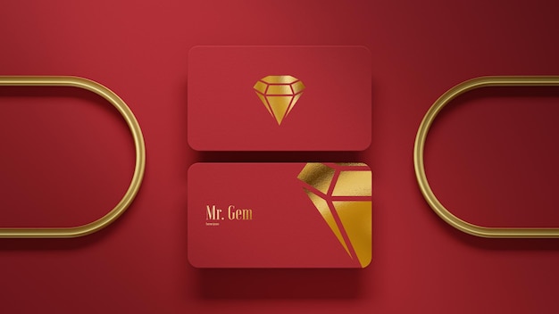 Download Premium Psd Luxury Logo Mockup On Red Business Card