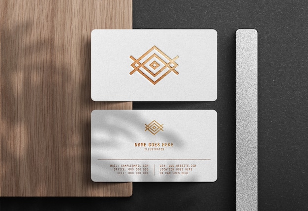 Download Luxury logo mockup on white business card | Premium PSD File