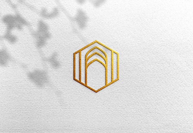 Luxury logo mockup on white craft paper | Premium PSD File