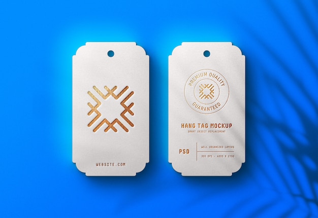 Download Luxury logo mockup on white hang tag | Premium PSD File