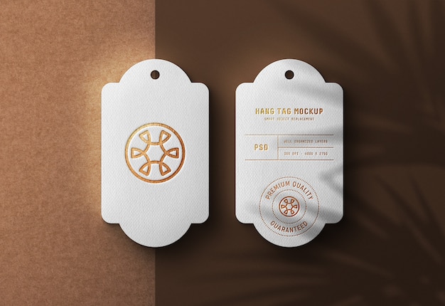 Download Luxury logo mockup on white hang tag | Premium PSD File