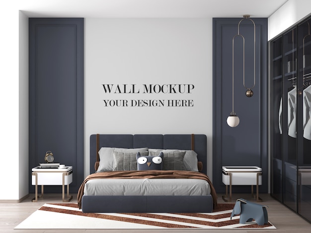 Download Premium PSD | Luxury modern bedroom wall mockup