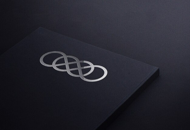 Premium Psd Luxury Silver Logo Mockup On Black Notepad Book Business Card