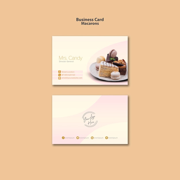 Free PSD | Macarons Business Card Style