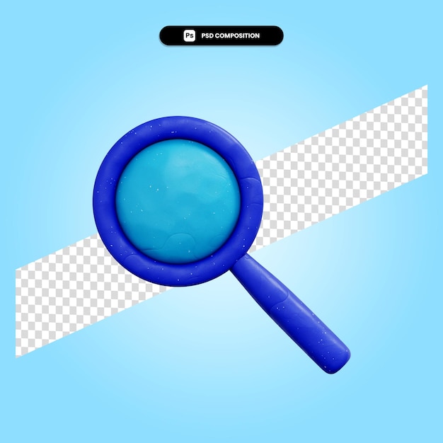 Premium Psd Magnifying Glass 3d Render Illustration Isolated