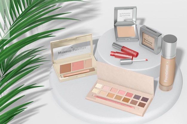 Download Free PSD | Makeup palettes mockup, perspective view