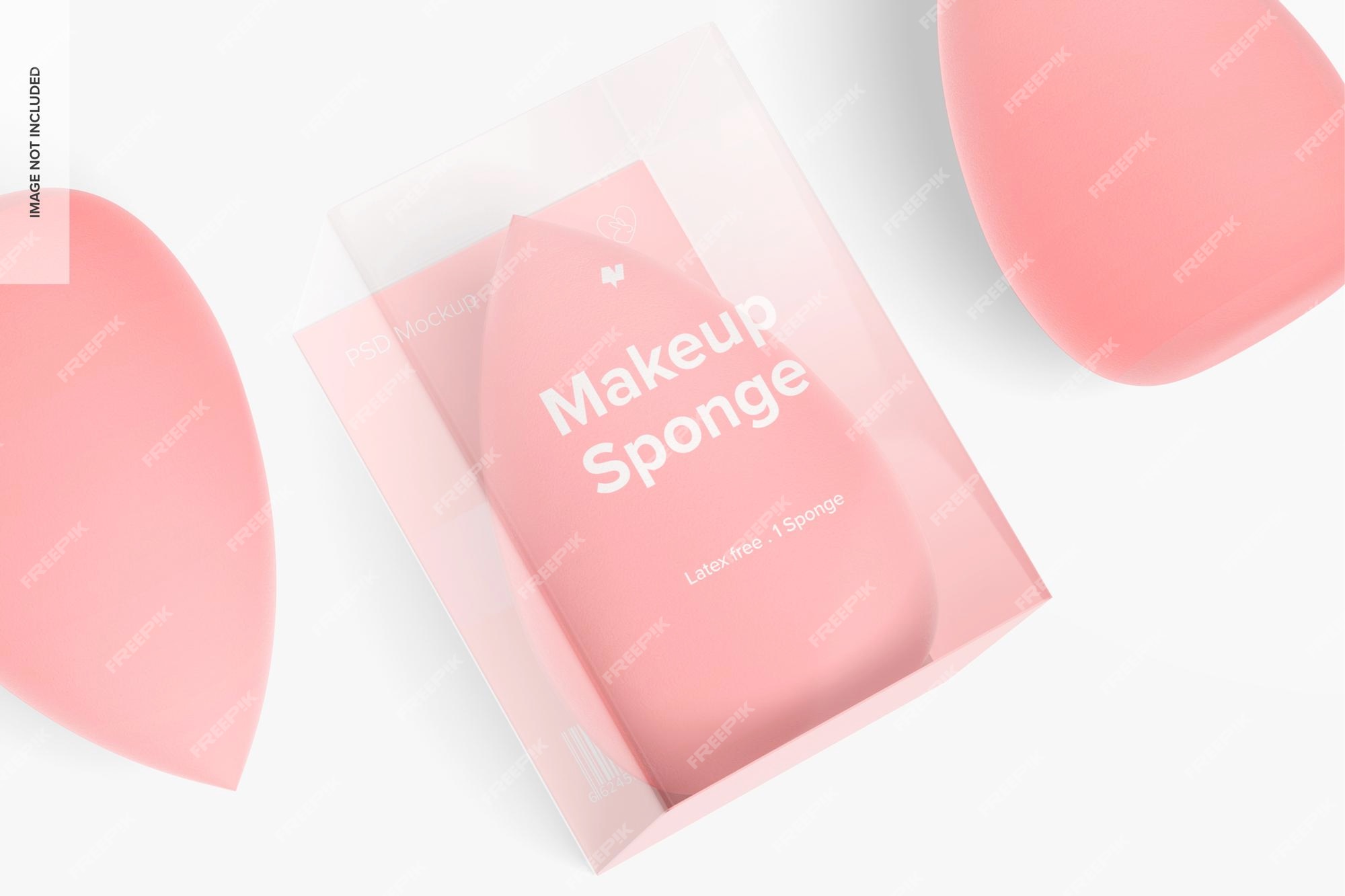 Free PSD | Makeup sponge mockup, close up