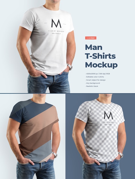 Download Premium PSD | Man t-shirt mockup