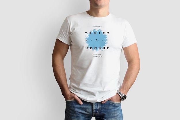 Download Premium PSD | Man with t-shirt mockup