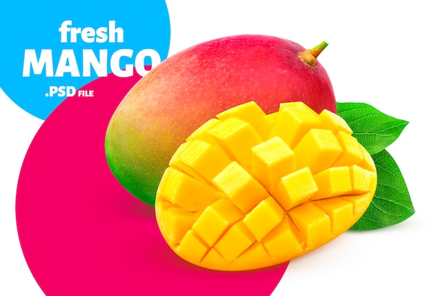 Premium PSD Mango fruit design for packaging