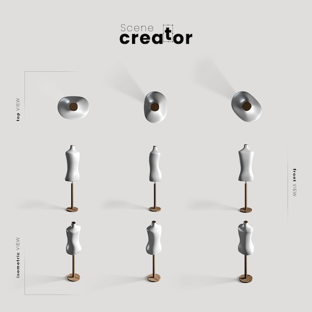 Mannequin various angles for scene creator illustrations Free Psd