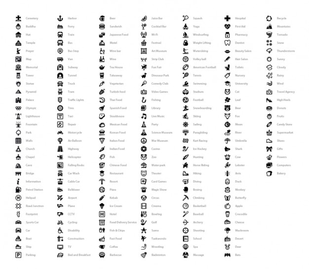 kartensymbole landkarte Map Icons In White And Black Free Psd File kartensymbole landkarte