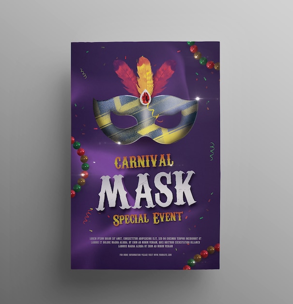 Mardi Gras Carnival Flyer Premium Psd File