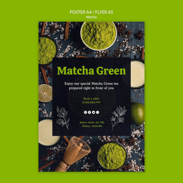 Download Free Psd Matcha Green Tea Poster Template Yellowimages Mockups