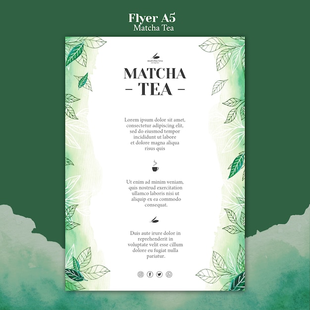 Download Matcha tea flyer concept mock-up | Free PSD File