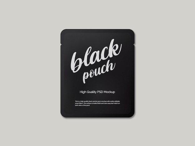 Download Premium Psd Matte Black Sachet Packaging Mockup