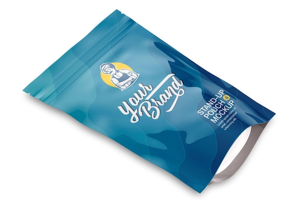 Download Premium Psd Matte Glossy Stand Up Pouch Mockup Design In 3d Rendering