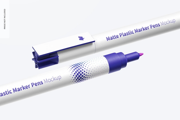 Premium PSD | Matte plastic marker pens mockup