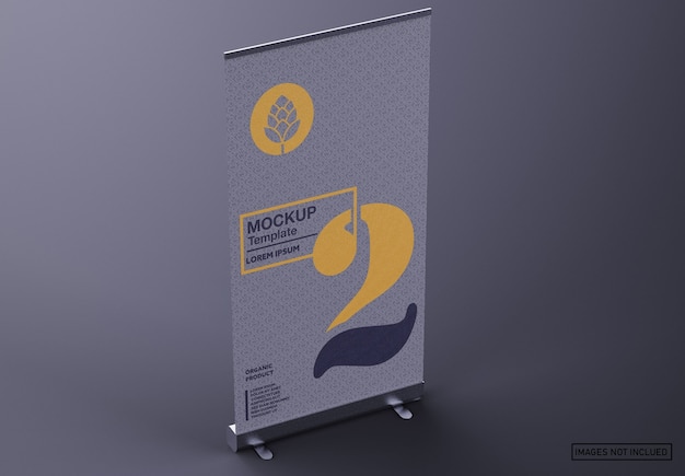 Premium PSD | Matte roll-up banner mockup