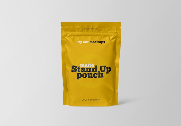 Premium PSD | Matte stand-up pouch mockup