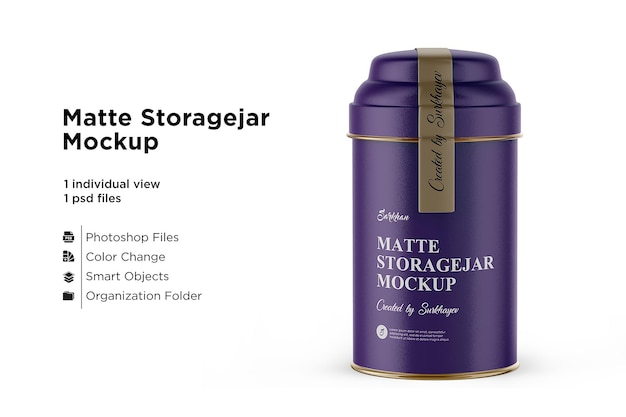 Download Premium Psd Matte Storage Jar With Paper Label Mockup Isolated