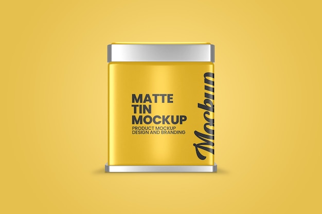 Premium PSD | Matte tin mockup