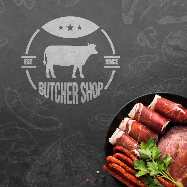 Download Free Psd Meat Products With Background Mock Up