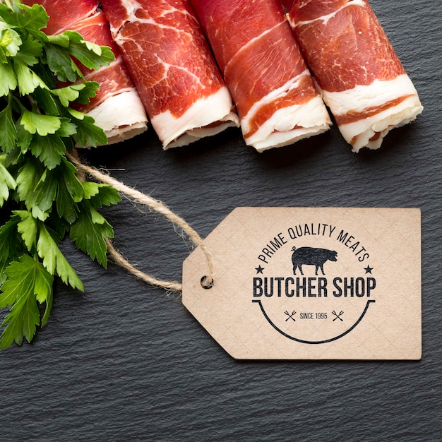 Download Free Psd Meat Products With Label Mock Up