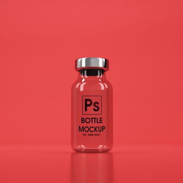 Download Premium Psd Medical Bottle On Red Background Mockup