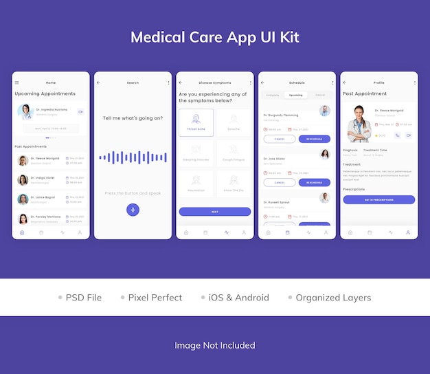 Premium Psd Medical Care App Ui Kit