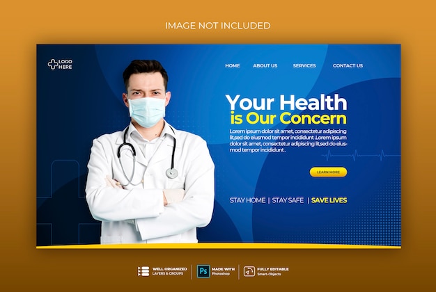 Premium PSD | Medical health banner about coronavirus web banner template