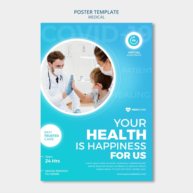 Free PSD Medical health poster template