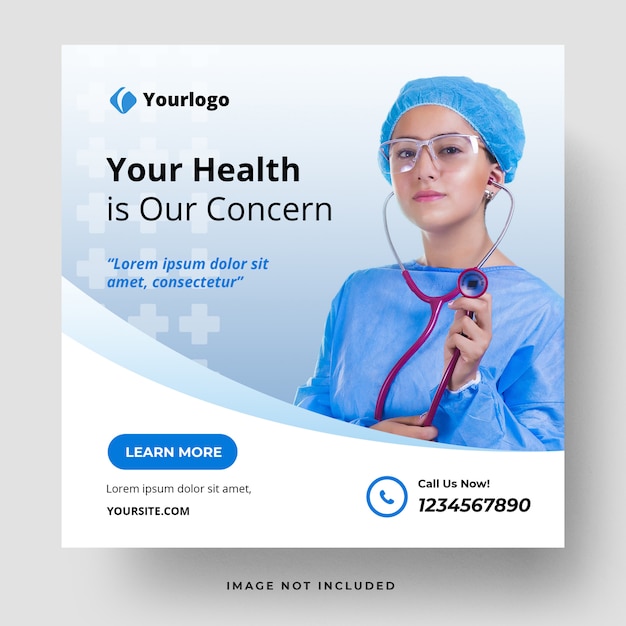 Medical health social media post template | Premium PSD File