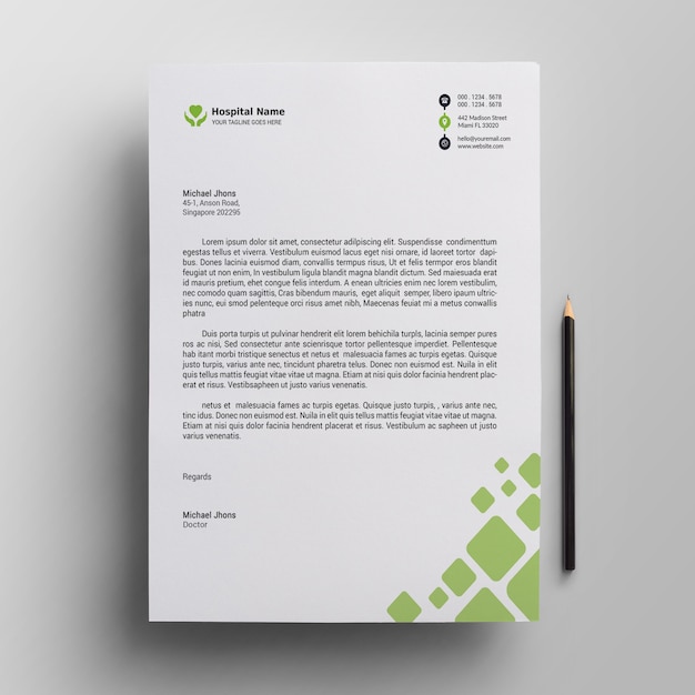 Premium PSD | Medical letterhead