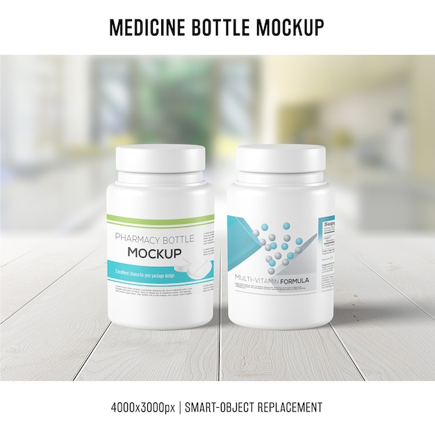 Download Medicine bottle mockup PSD Template