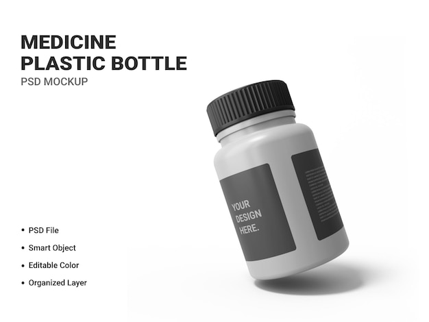 Premium PSD | Medicine plastic bottle mockup isolated