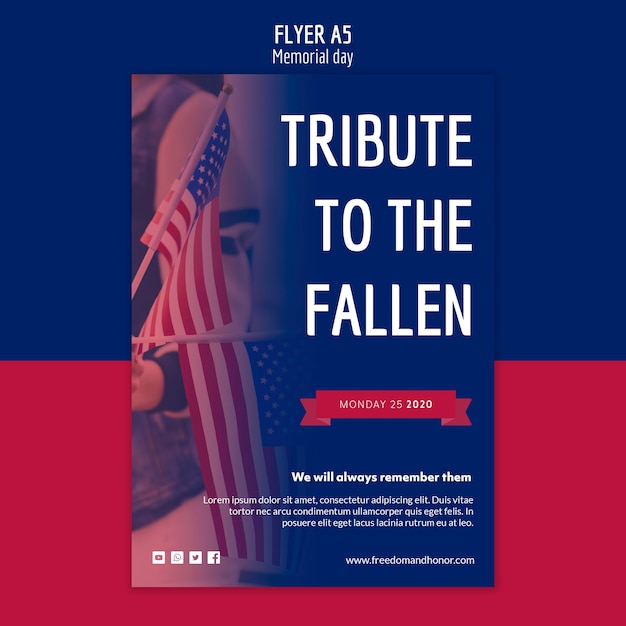 Free PSD Memorial day flyer template concept