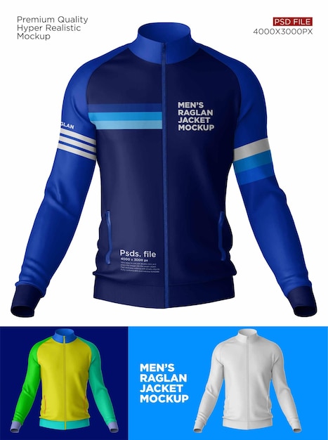 Download Premium Psd Men Raglan Jacket Front Mockup