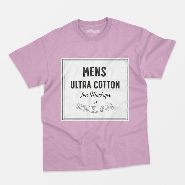 Download Mens ultra cotton tee mockup 04 PSD file | Free Download