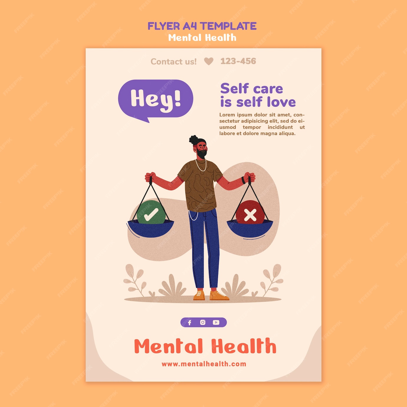Free PSD Mental health flyer template