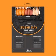 Free PSD Menu Template For International Sushi Day