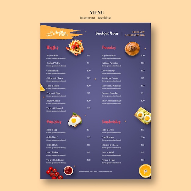 Download Menu template for restaurant | Free PSD File