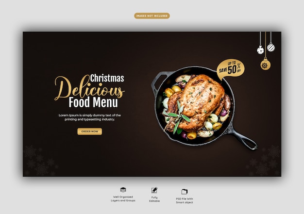 free-psd-merry-christmas-food-menu-and-restaurant-web-banner-template