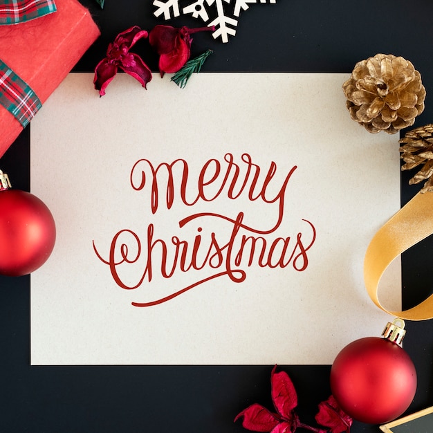 Download Merry christmas greeting card mockup PSD file | Free Download