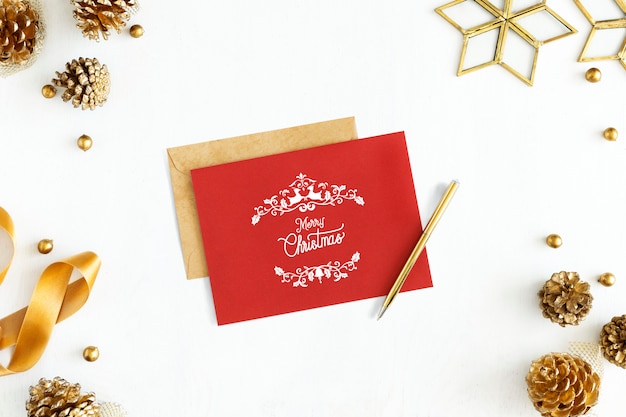Download Merry christmas greeting card mockup | Free PSD File