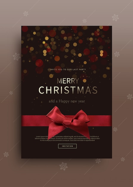 Merry christmas and happy new year 2020 greeting card template | Premium PSD File