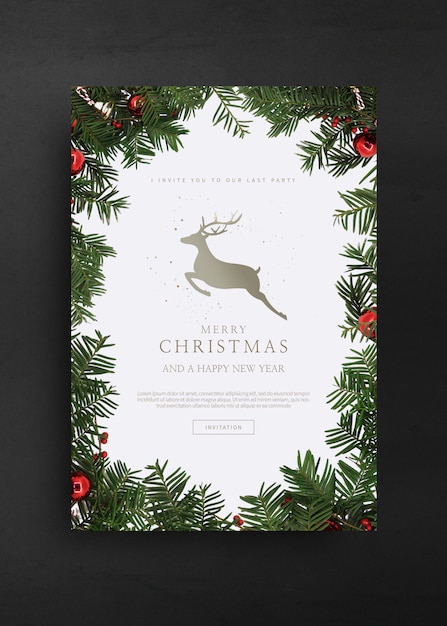 Download Merry christmas and happy new year greeting card template ...
