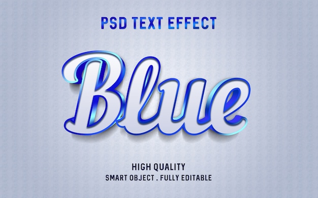 Metal blue text effect mockup | Premium PSD File