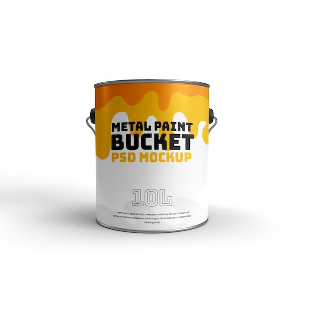 Download Premium Psd Metal Paint Bucket Realistic 3d Mokcup Front View